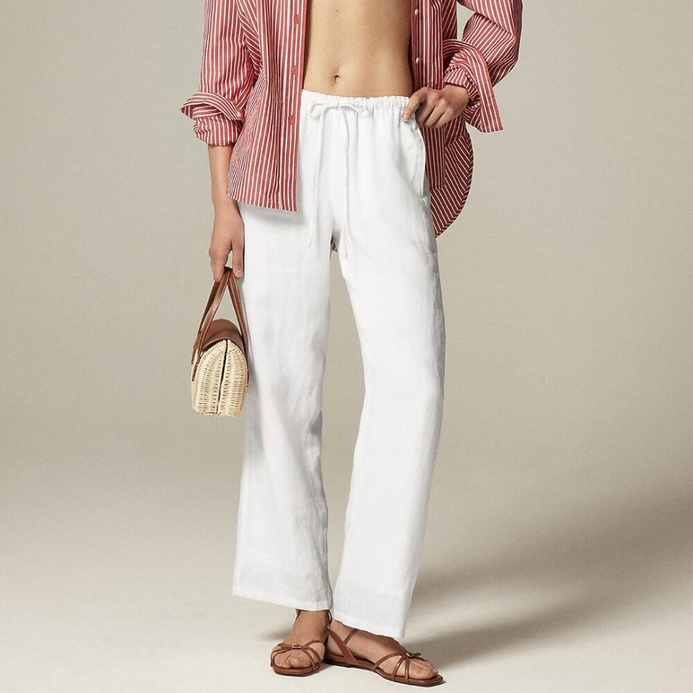 J. Crew Soleil pant, linen, white